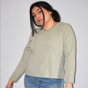Plaid light green long sleeve top